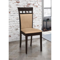 Coaster Furniture 100773 Gabriel Upholstered Side Chairs Cappuccino and Tan (Set of 2)